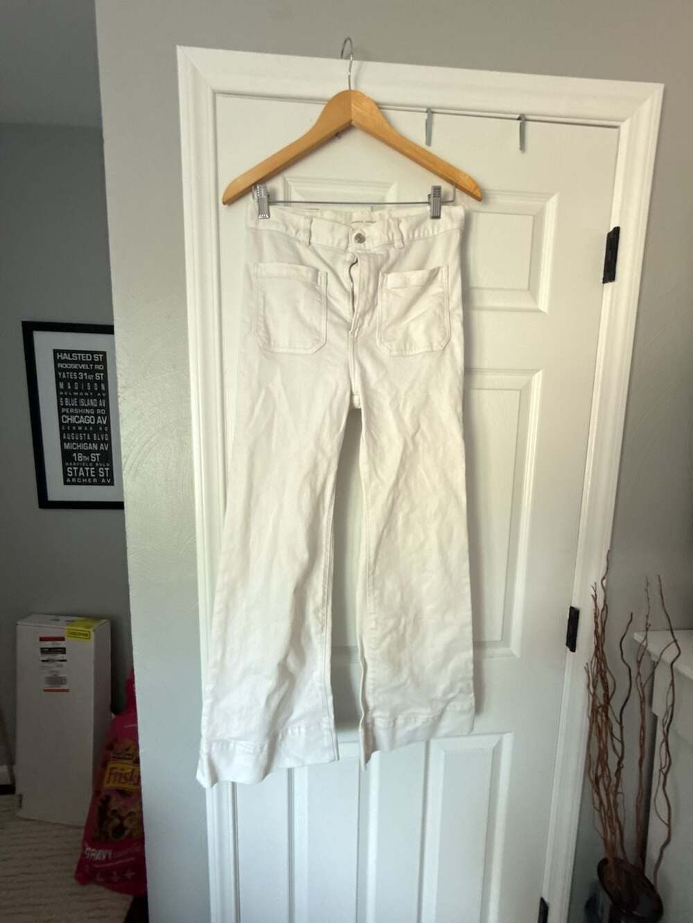 JEANERICA Natural White Wide Leg Pocket Jeans 28/34